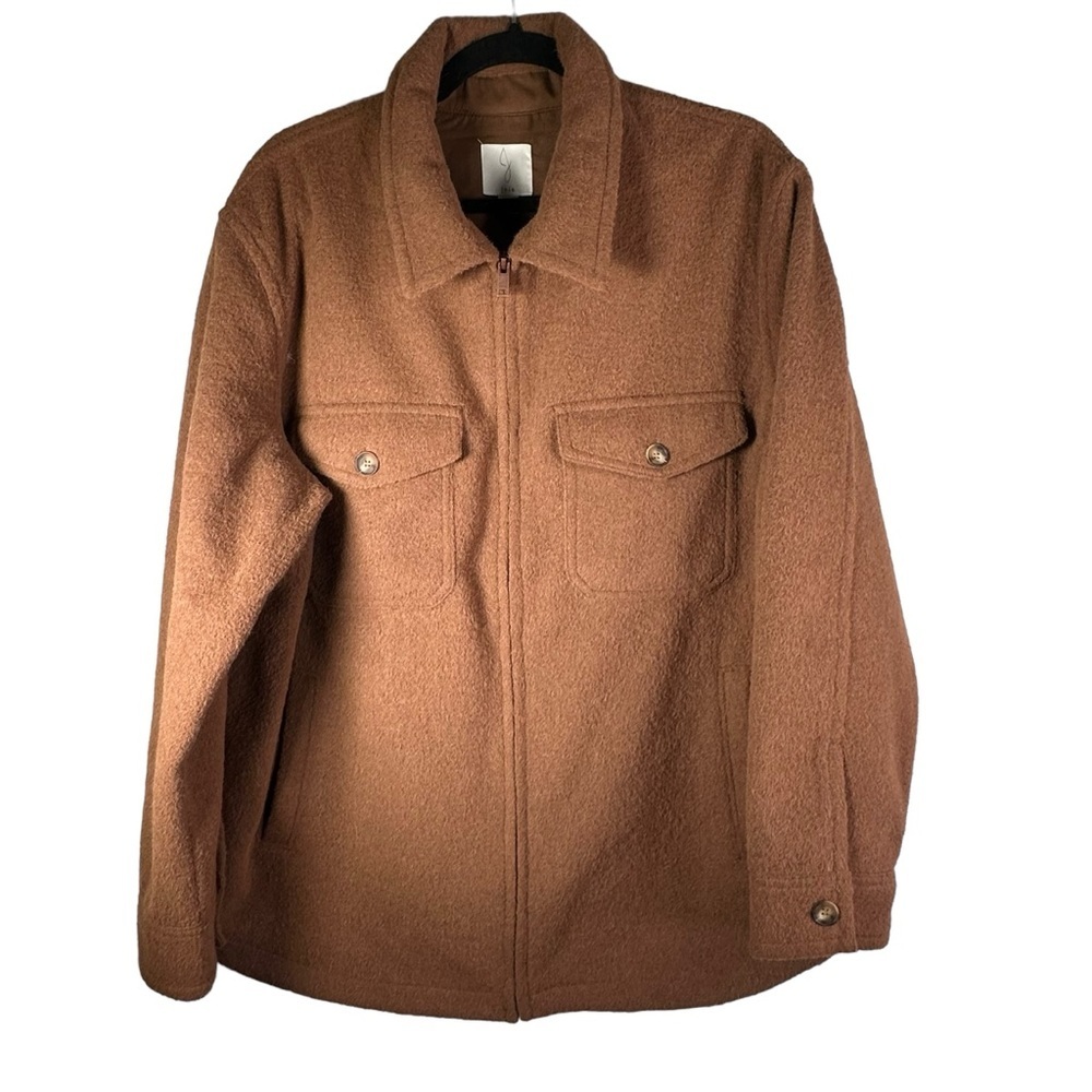 Joie Camel Colored Button Up Shacket, Size Xl - image 1
